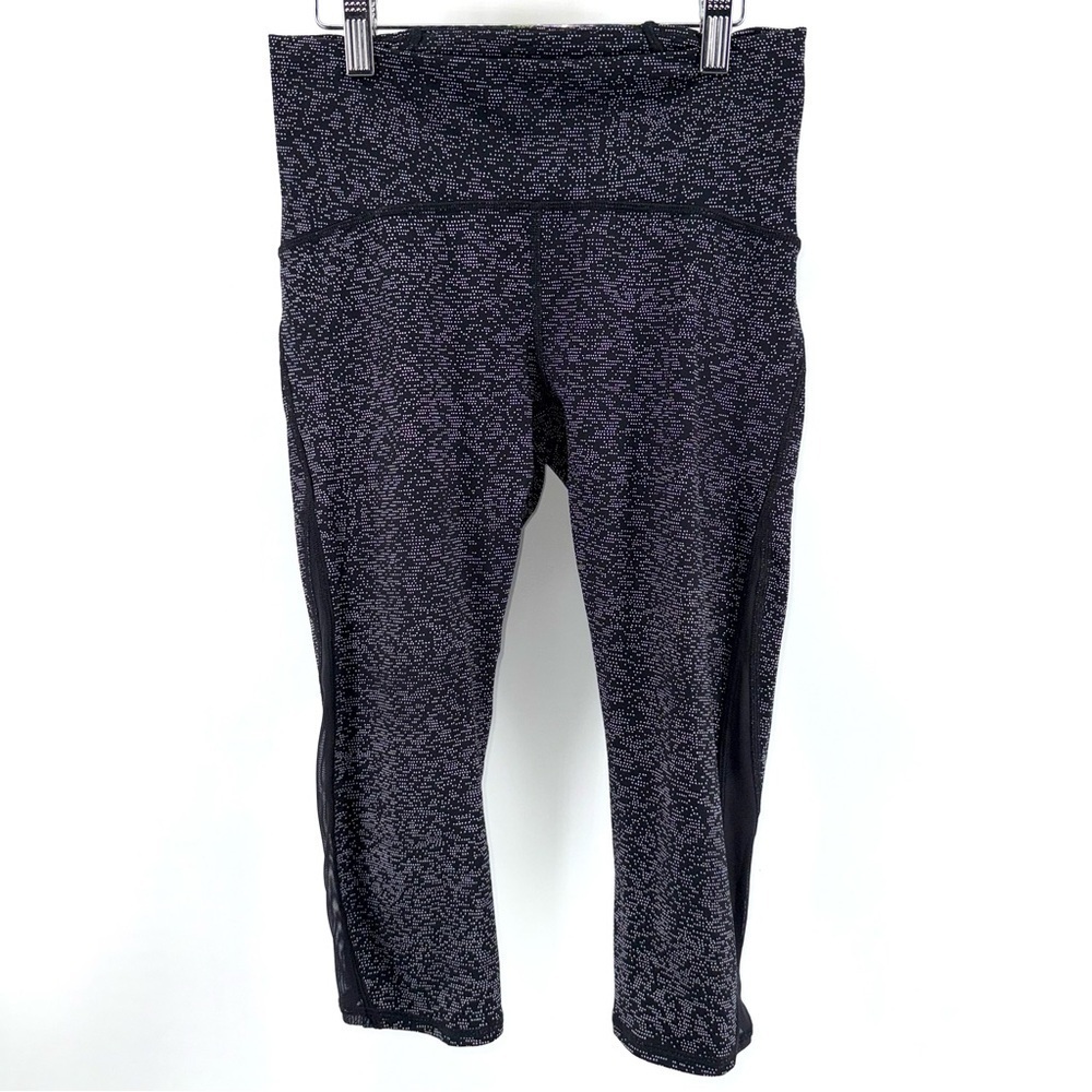lululemon athletica Black White Dot Side Mesh Crop 15” Leggings